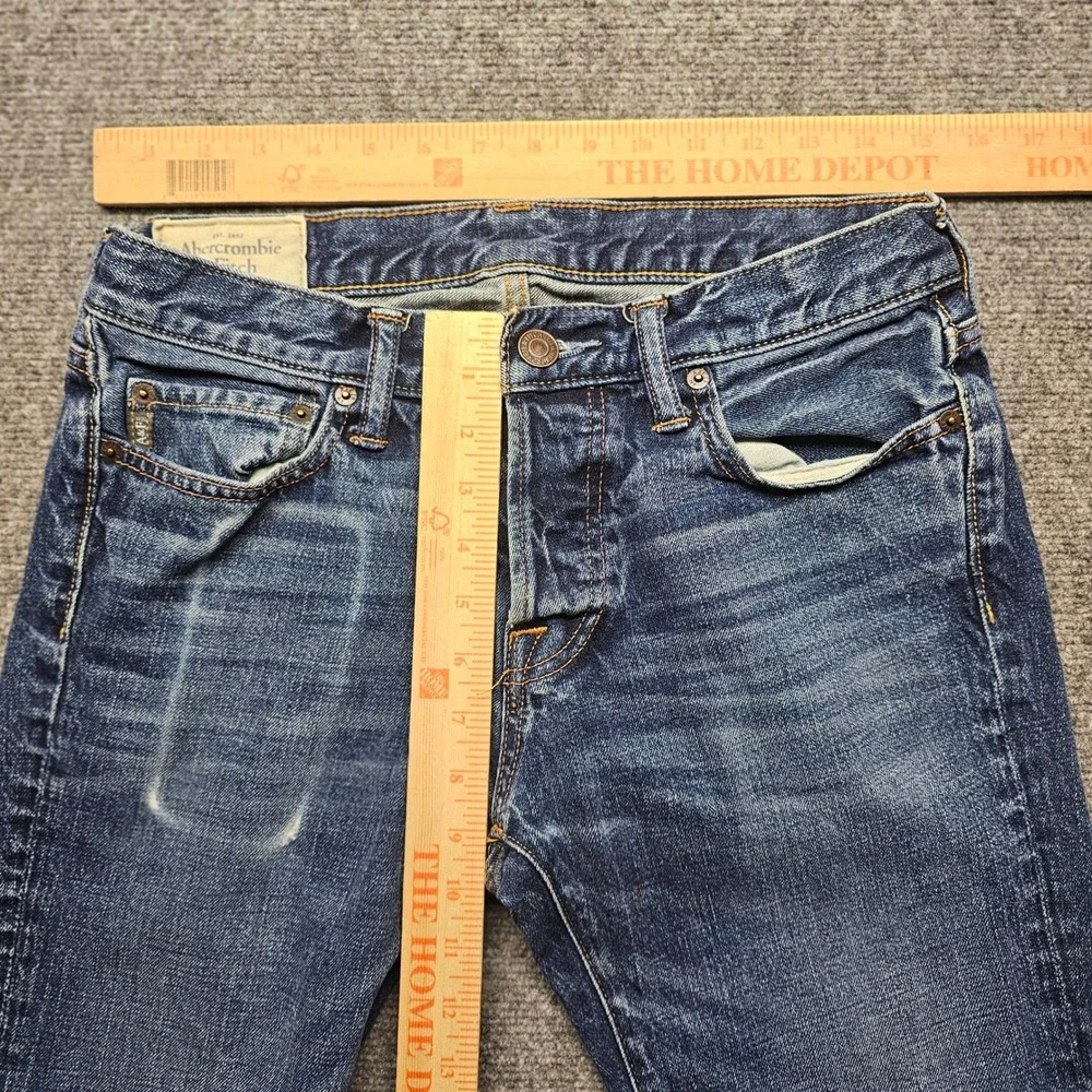 Abercrombie & Fitch Mens Straight Leg Blue Jeans 30x30 1F5343 Cotton Denim
